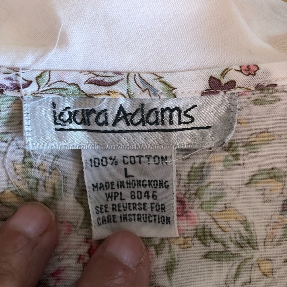 Vintage Laura Adams Floral Robe Wrap Cottage Prairie Maxi Dress M/L - Picture 6 of 11